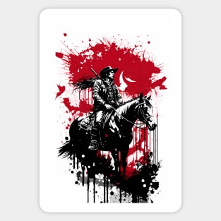 Cowboy On A Horse Painting Sticker